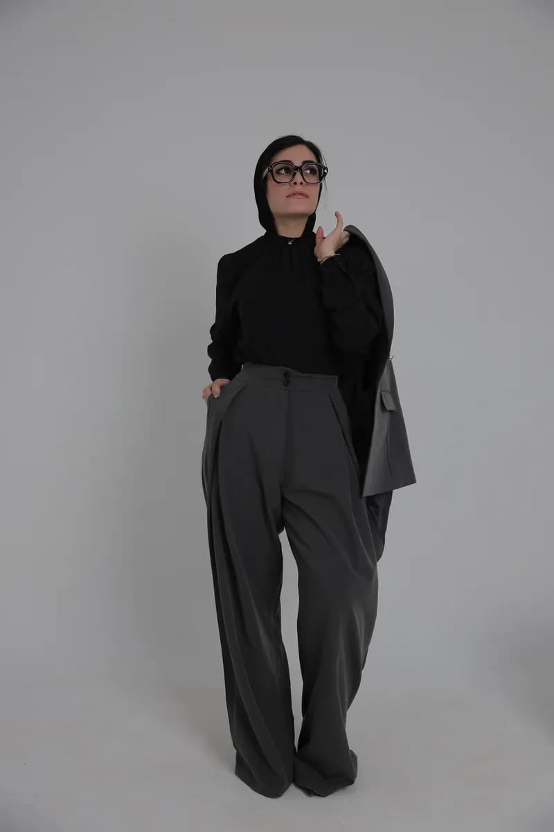 Grey Wide Leg Pants thumbnail 4