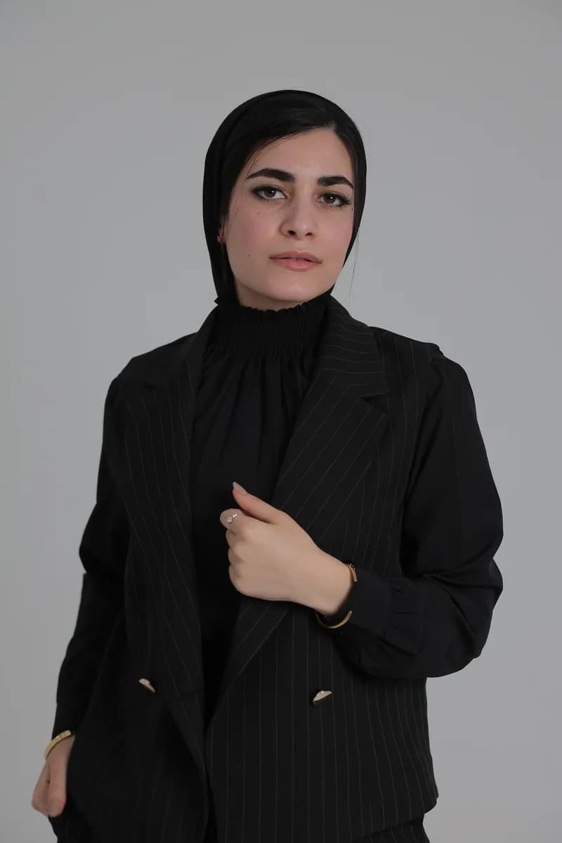 Black Pinstripe Suit