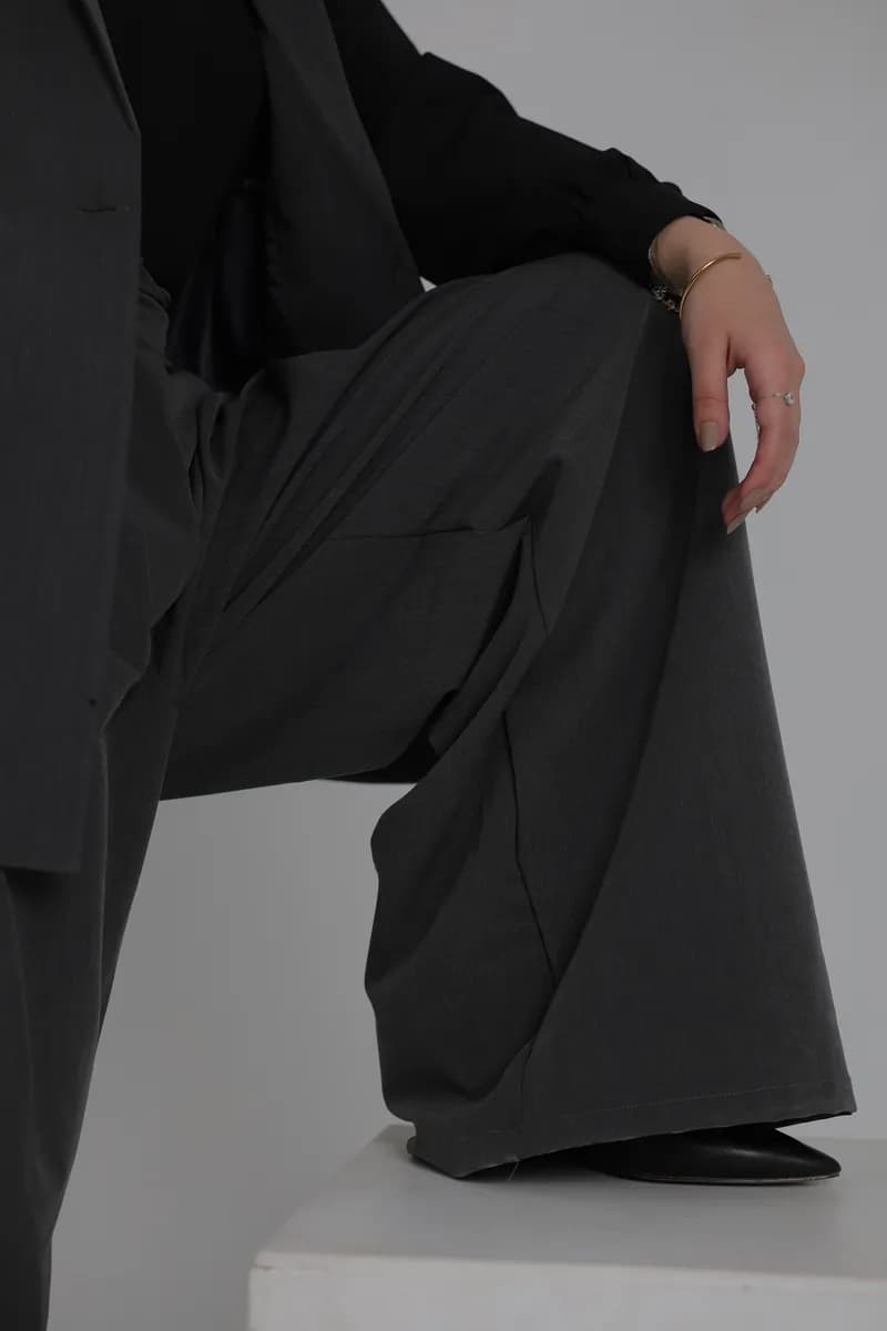 Grey Wide Leg Pants