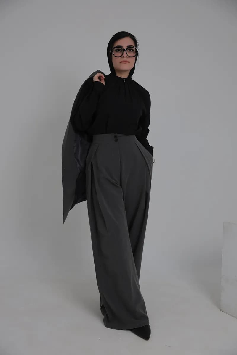 Grey Wide Leg Pants thumbnail 7